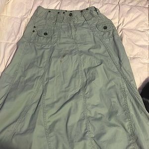 Long green Y2k cargo skirt